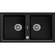 Fregadero sobre encimera TEKA TEGRANITE STONE 90 B-TG 2C V.AUTO NEGRO. 115260008, Dos cubetas, Negro, acabado sintético